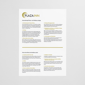 Hausordnung Fitness/ Wellness